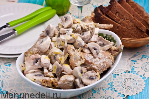 Рецепт кролика с грибами | Меню недели