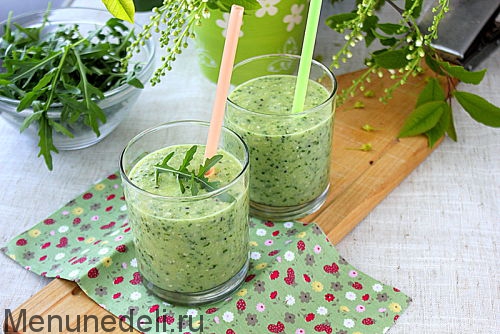 Рецепт смузи с рукколой и киви | Меню недели