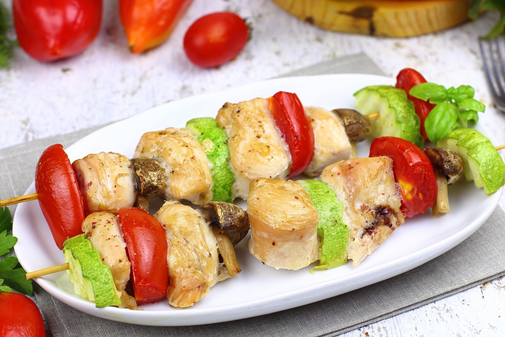 Шашлычки с курицей и овощами: рецепт пошаговый с фото | Меню недели